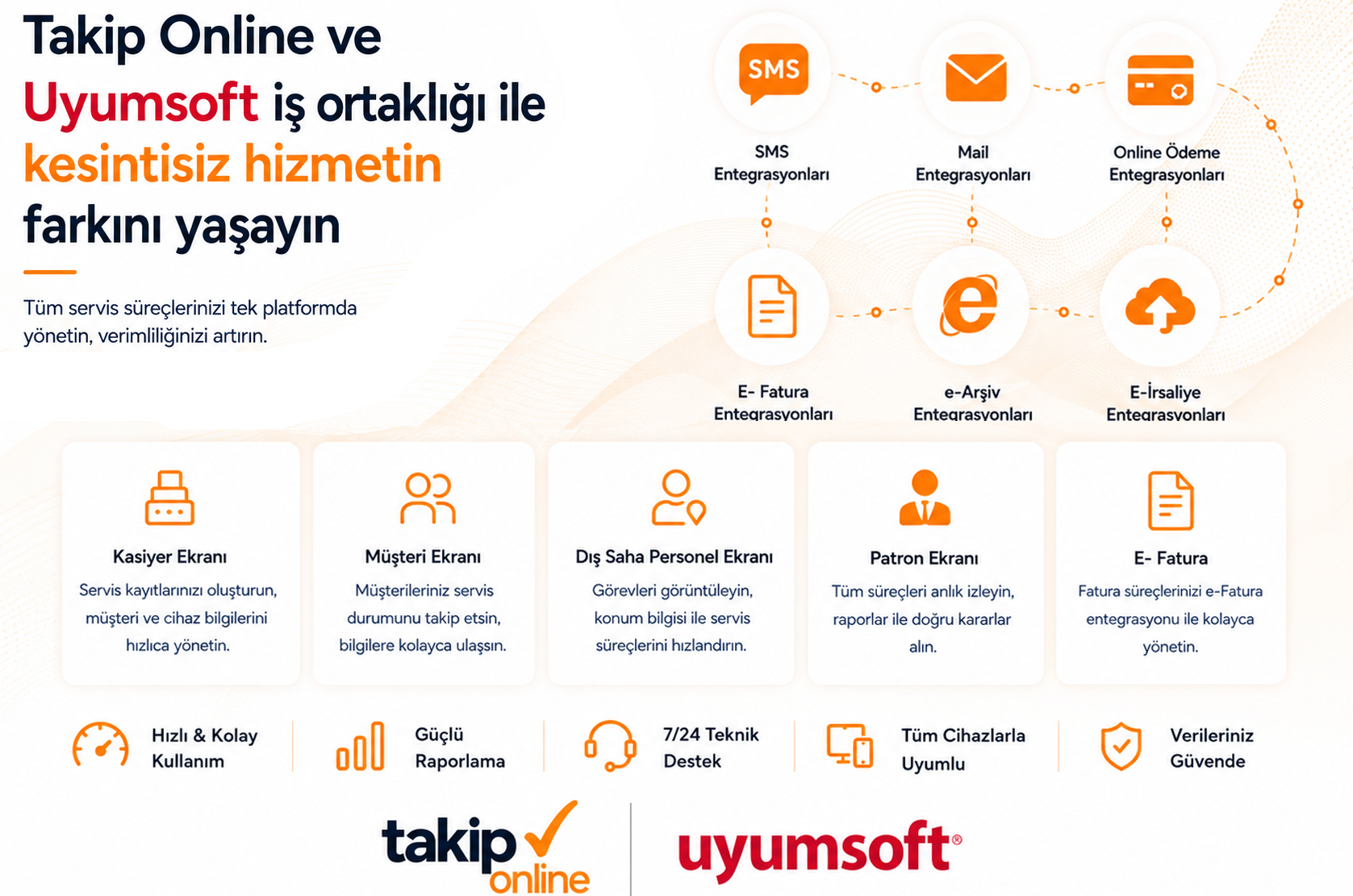 Teknik servis yazılımı ile arıza takibi, iş emri ve saha yönetimini tek panelden yapın.